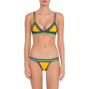 Kiini Ro Dark Yellow Multi Bathing Suit Set